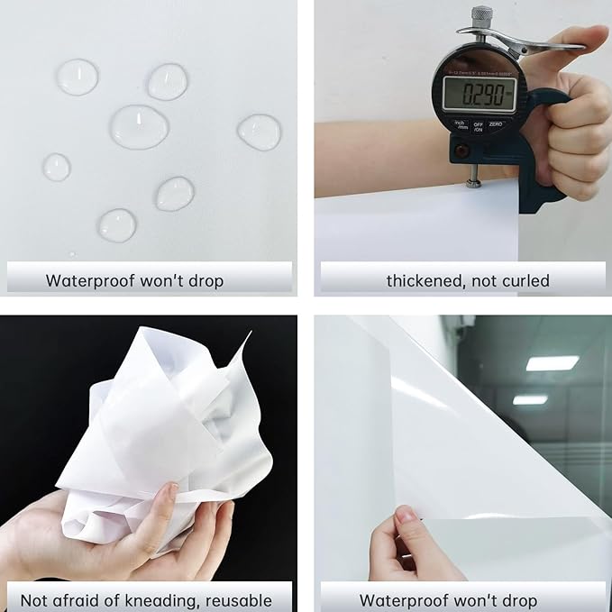 Window Privacy Film with Installation Tools, Static Cling, Anti UV, Heat Control, Ideal for Home Shower Office Glass Door (White Frosted【Glue-Free】, 45.2X78.7Inch)