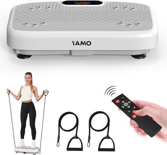 YAMO Vibration Plate Exercise Machine, Vibrating Plate for Lymphatic Drainage & Weight Loss, 350lbs Capacity Whole Body Shaking Workout Fitness Platform