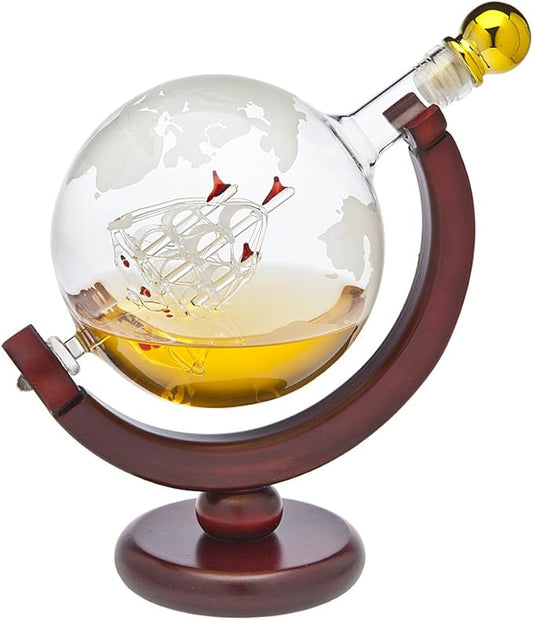 Godinger Whiskey Decanter Globe - for Liquor, Scotch, Bourbon, Vodka or Wine, Gifts for Men Dad - 850ml