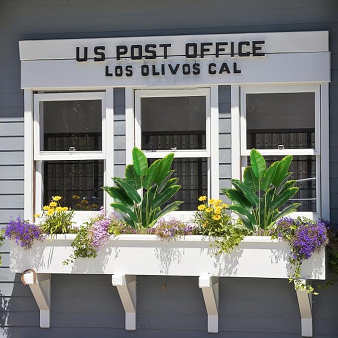 Melorca&Guilla Artificial Plants 2PCS 30“Artificial Bird of Paradise Plants,Faux Banana Tree,Fake Plants Tropical Greenery Shrubs Bushes for Garden Porch Window Box Shop Office Home Décor