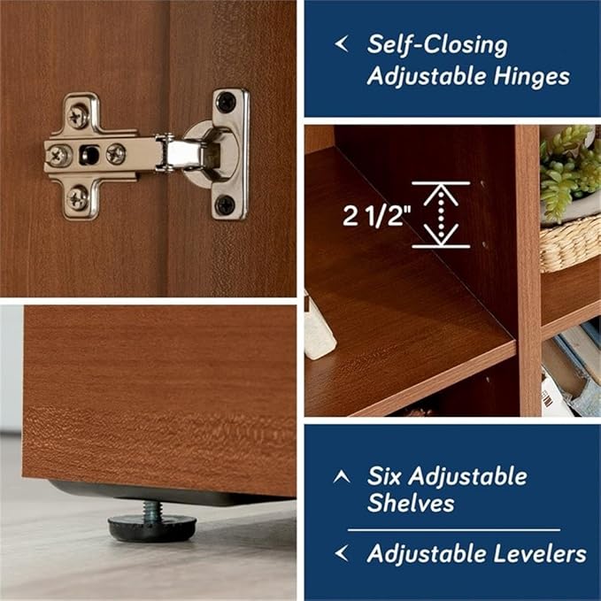 Sauder HomePlus Multi-Room Storage Cabinet with Adjustable Shelves and Door Positioning, Kitchen Laundry Bathroom Pantry Storage Cabinet, in Sienna Oak Finish