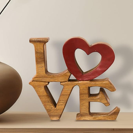 Decozen Gifts for Mom - Wooden Love Letters Sculpture - Mother's Day Birthday Gifts, Home, Office, Living Room, Shelf, Fireplace, Farmhouse, Tabletop, Boho and Mantle Decor - Mothers Day Decorations