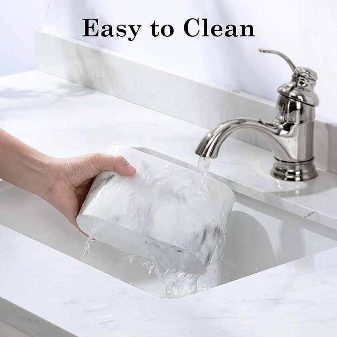 Luxspire Toothbrush Holder, 2 Slots Toothbrush and Toothpaste Holdersfor Bathrooms, Resin Toothbrush Holder Electric Toothbrush Stand for Vanity Countertop, Bathroom Accessories, Gravel White