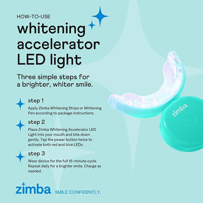 New Zimba Whitening On-The-go Kit | Cordless LED Accelerator Light and Whitening Pen