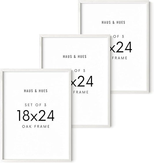 HAUS AND HUES Standalone White Oak Frame Set of 3-18x24