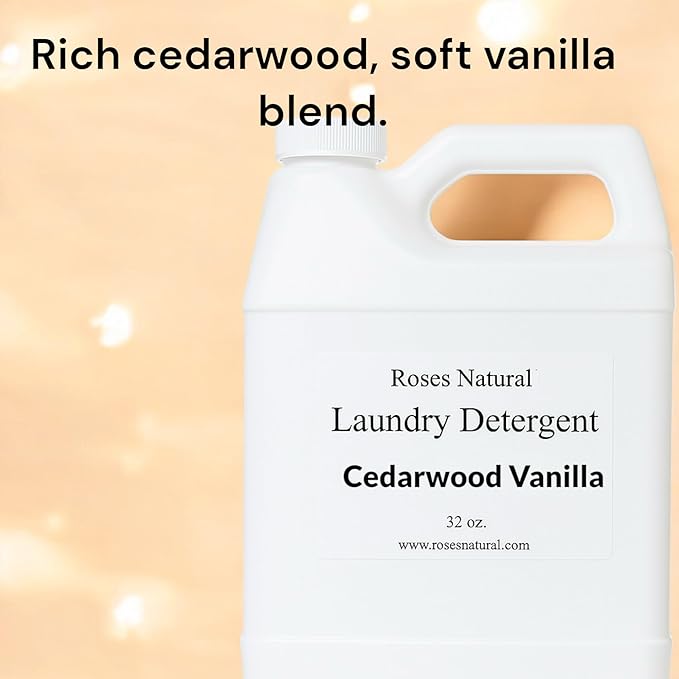 Plant-Based Liquid Laundry Detergent, 32 Fl Oz, Multiple Scents, HE Compatible (Cedarwood Vanilla)