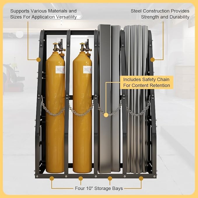 Vertical Bar Rack Standing Steel Vertical Long Parts Industrialized Large Capacity Storage Racks Rugged and Durable for Factories, Warehouses, Garages