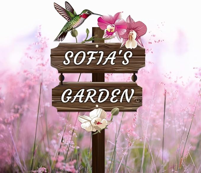 Personalized Watercolor Bird Metal Sign with Stake,Custom Gardener Last Name Signs Outdoor Decor,Customized Gardening Housewarming Gifts,Birds on the Branch Plaques for Patio Lawn Porch Backyard Farm