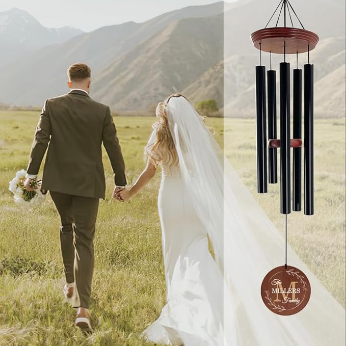 ASTARIN Personalized Wind Chimes Outdoor Deep Tone,35'' Customized Memorial WindChimes for Loss of Loved One,Melody Wind Chime Unique as Sympathy Gift,Home Décor for Garden