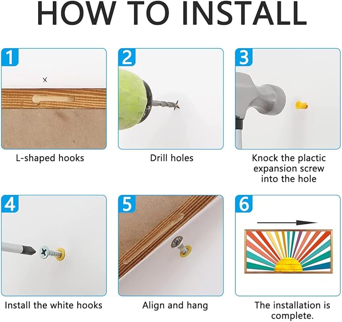 IARTTOP Large Boho Sun Wall Art Framed Wooden Art Wall Decor Sun Geometric Line Sunshine Wall Art for Living Room Bedroom Office 16"" x32, red