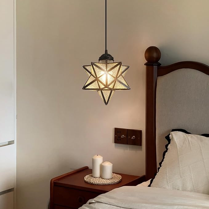 Modern Glass Pendant Lights Dining Room Chandeliers Lighting for Kitchen Island Light Fixture Hanging Light with Warm Light Bulb