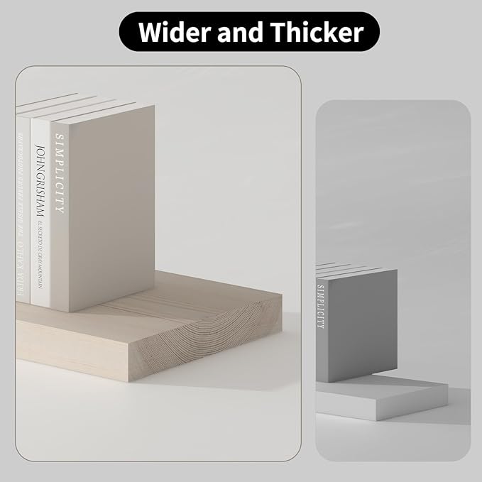 SAUMONIERES Floating Shelves 8 Inch Deep Solid Wood Wide Wall Shelf Set of 1 Wall Mounted for Bedroom Bathroom Living Room Kitchen, 55 Inch Natural