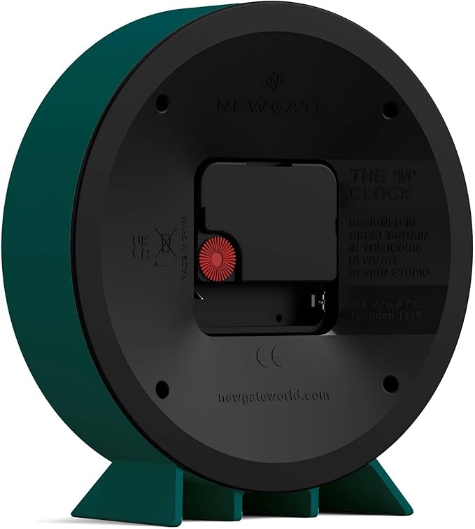 NEWGATE® M Mantel Echo Desk Clock | Modern Round Design | Eden Green | Easy to Read Numbers | Contemporary Style for Desk, Table, Shelf or Bedside