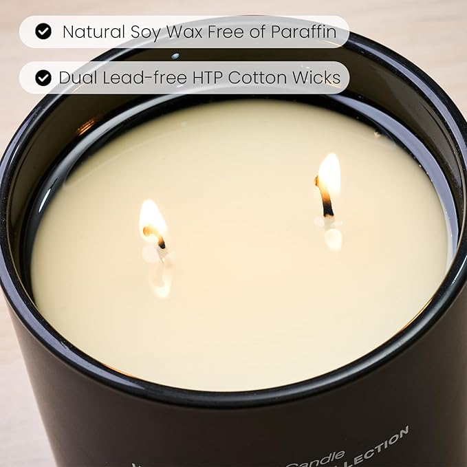 M&SENSE Natural Soy Candle| Pink Jasmine Blossom | 16.6 oz, 95H Burn | Minimalist Scented Candle for Relaxation, Gifting, Home Décor | for Bedroom, Office, Party Large