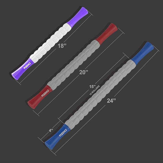 Muscle Roller Stick, Massage Stick for Full Body Relaxation, Relieves Muscle Soreness, Tension, Stiffness, for Shoulders, Neck, Back, Legs, Arms, Deep Tissue Massager(Purple)