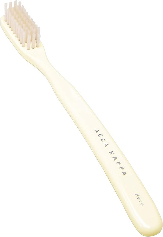 Acca Kappa Vintage White Toothbrush Soft Nylon Bristles Retro-Style Ergonomic Handle