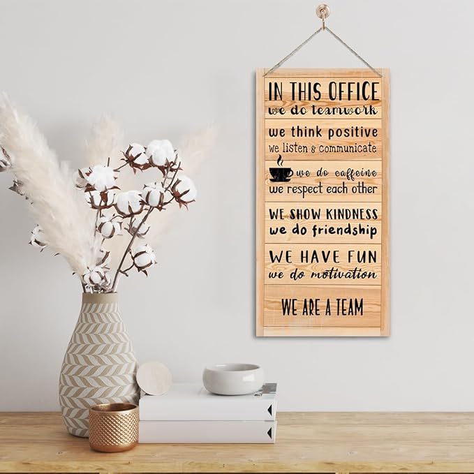 We Are A Team Motivational Quote Sign, In Office quote, Hanging wooden Sign, Gift for Leader Inspiring H1