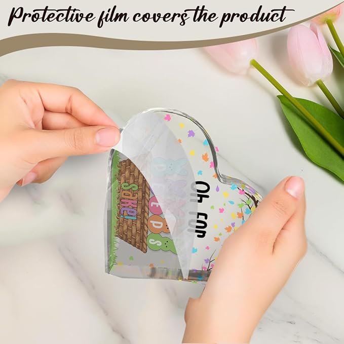 Funny Easter Bunny Decor Desk Decor Acrylic Heart Sign Easter Decorations Easter Gift Acrylic Heart Plaque Box Sign for Home Farmhouse Kitchen Bathroom Shelf Table Decoration Oh for Peeps Shake Sign