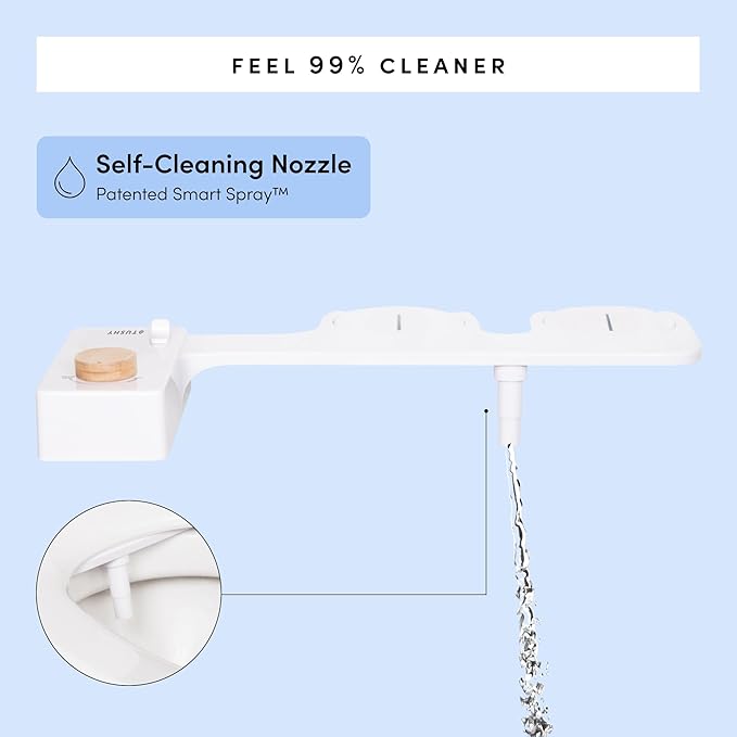 TUSHY Classic 3.0 Bidet | Slim Universal Toilet Seat Attachment. Simple Install <10 Minutes. Non-Electric Self Cleaning Water Sprayer with Adjustable Pressure Nozzle and Angle Control. (Black/Gold)