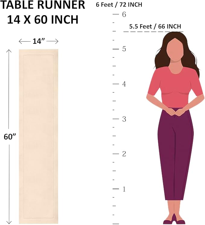 Solino Home Linen Navy Table Runner 60 Inches - 100% Pure Linen Short Table Runner 14 x 60 Inch Ideal for Dresser and Coffee Tables - Fall, Autumn, Thanksgiving - Fete