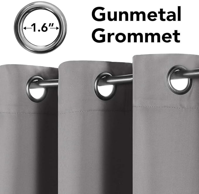 H.VERSAILTEX Three Pass Microfiber Blackout Thermal Insulated Grommet Panels Window Curtains/Drapes (Set of 2,52 x 96 Inch,Dove Gray)