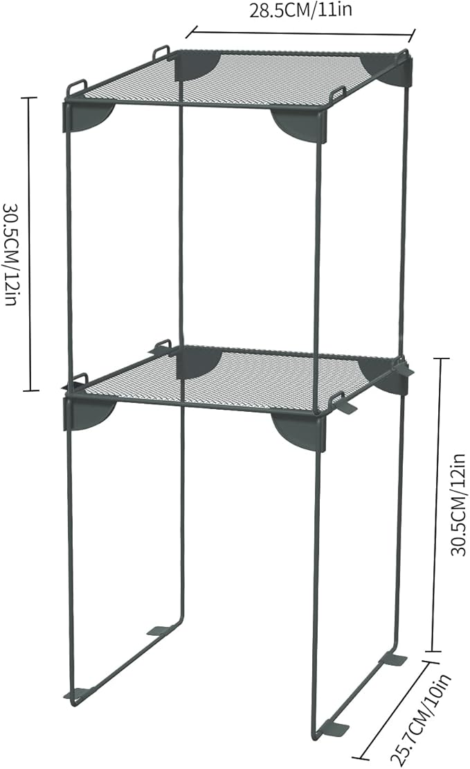 Neudeco Locker Accessories and Decor Kit, Including Mesh Shelf, Organizer, Magnetic Basket and Pen Holder, Suitable for School, Work, Kitchen, Bathroom, (Pack of 4, Grey)