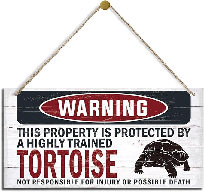 Warning Sign, Tortoise Warning Wood Plaque Sign, Funny Door Signs, Decorative Wood Hanging Suspension Plaque, Farmhouse Wooden Wall Decor, Outdoor Hanging Wooden Signs