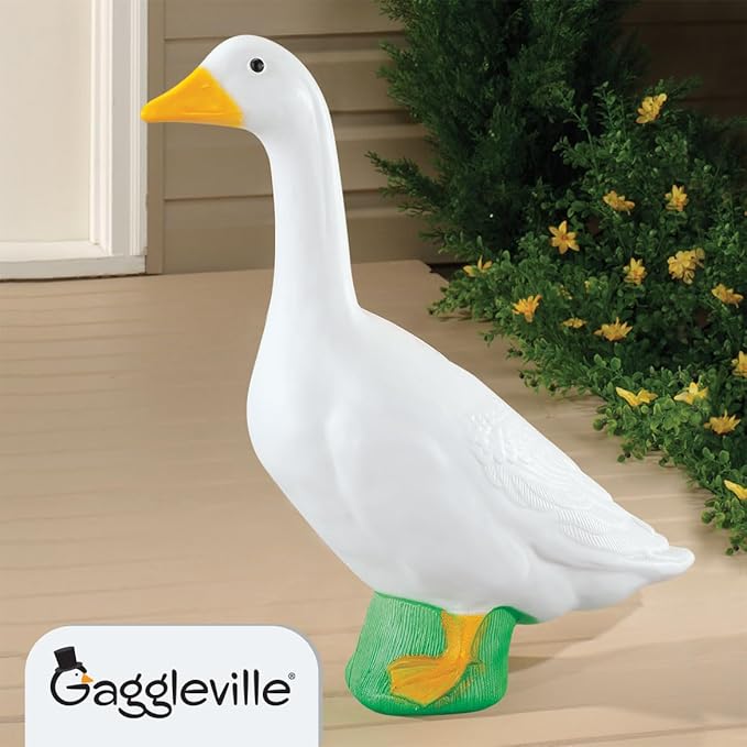 Fox Valley Traders Gaggleville Porch Goose Bundle Goose and Baby Statue – Charming Outdoor Decorative Figurine for Garden, Patio, or Entryway Accent