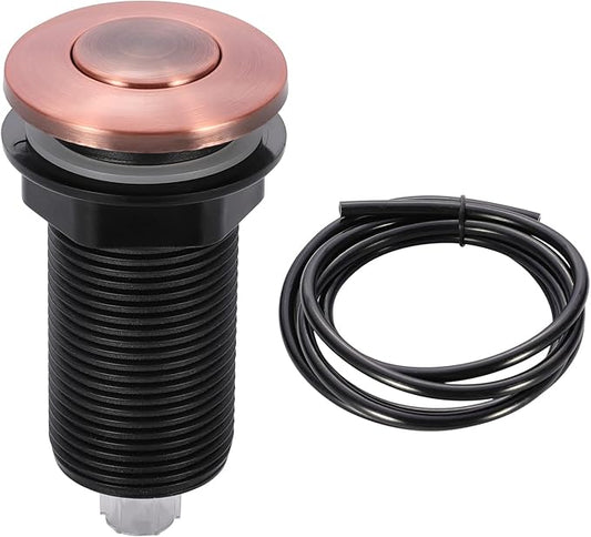 RQYEKDO Garbage Disposal Air Switch Kitchen Sink Top Long Stainless Steel Brushed Nickel Long 2.5" for Food and Waste Disposal On/Off Air Button Parts Copper…