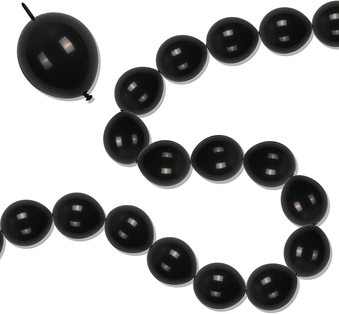 Black Quick Link Balloons, 100PCS Linking Balloons for Make Balloon Wall Balloon Arch Balloon Chains, Linkable Balloons for Wedding Birthday Baby Shower Engagement Graduation Party Decorations (6inch)