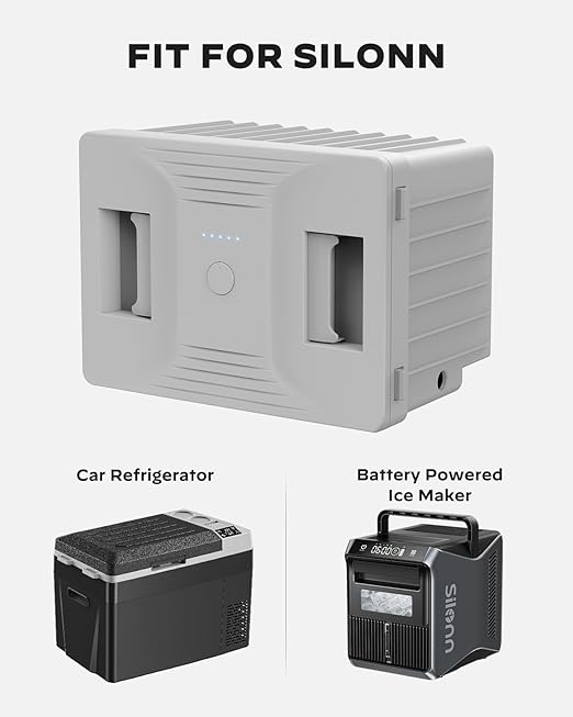 Silonn 168 Wh Detachable Battery for 12 Volt RV Ice Maker, Specially Equipped SLIM39 Series Portable Ice Maker (Adapter not Included)