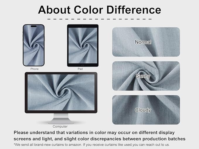 Vision Home Blue Gray Pinch Pleated Full Blackout Curtains Linen Blended Room Darkening Window Curtains 108 inch for Living Room Bedroom Thermal Insulated Pinch Pleat Drapes with Hooks 40" Wx108 Lx2