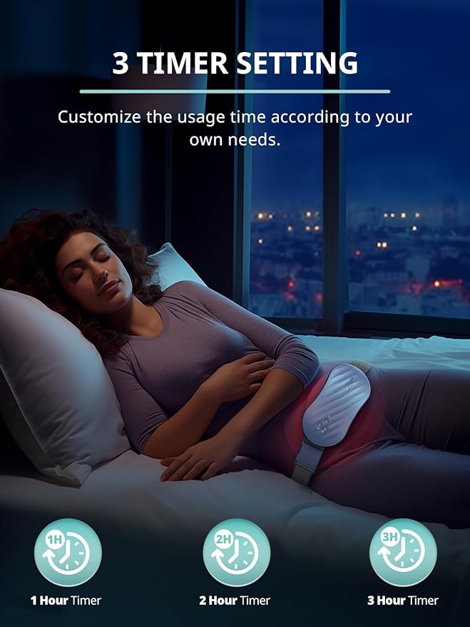 Slimpal Heating Pad for Period Cramps, Portable Heating Pad for Menstrual Relief, Electric Cordless Heating Belt for Back, Belly, Waist, Stomach, Wearable Heat Belt Gifts for Her Women Girl, Grey
