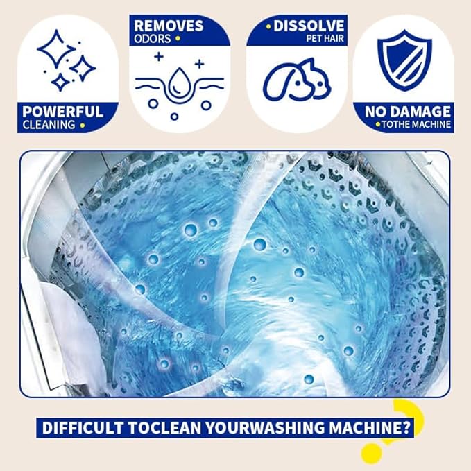 Washing Machine Cleaner Tablets - 24 Pack (12 Month Supply) | HE Compatible for Top & Front Load Washers | Pet-Safe Formula Eliminates Odors, Lint & Detergent Buildup