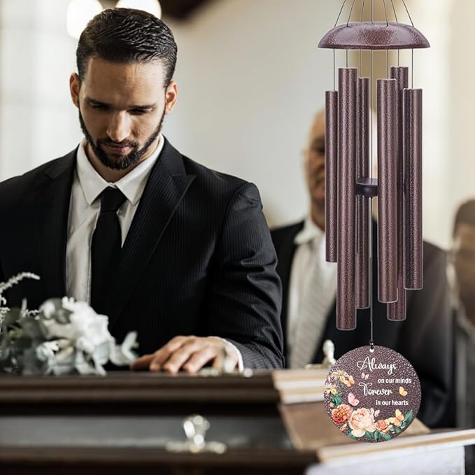 Personalized Memorial Wind Chime, Metal Wind Chime Deep Tone, Wind Chimes for Loss of Loved One, Commemorative Sympathy Bereavement Gifts, Decorative Wind Chimes Outdoor