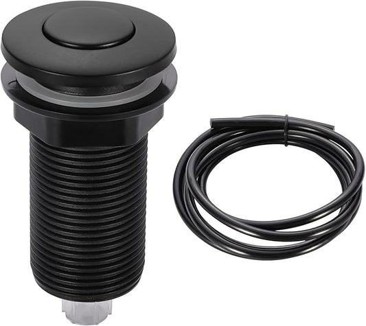 RQYEKDO Garbage Disposal Air Switch Kitchen Sink Top Long Stainless Steel Brushed Nickel Long 2.5" for Food and Waste Disposal On/Off Air Button Parts Black…