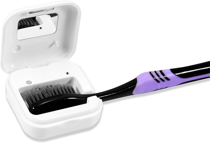 Wall Mounted Toothbrush Holder & Toothbrush Cleaner, Electric ToothBrush Holder, Cleaner for Bathroom Accessory, Clean for Home, Travel (White)