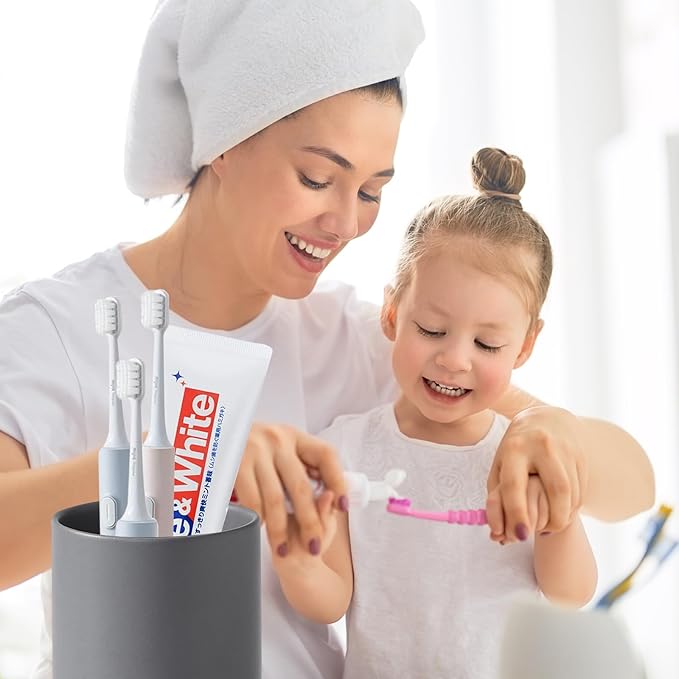 Matte Grey Toothbrush Holders - Ceramic Toothpaste Holders Set, Reusable Toothbrush Cup, Bathroom Counter Organizer