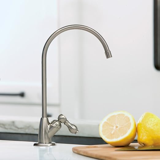 Aquasana Under Sink Water Filter System - Reduces PFAS, Lead, & Chlorine in Drinking Water - Under Counter Claryum Filtration for Kitchen - 3-Stage - Brushed Nickel Faucet - AQ-5300.55