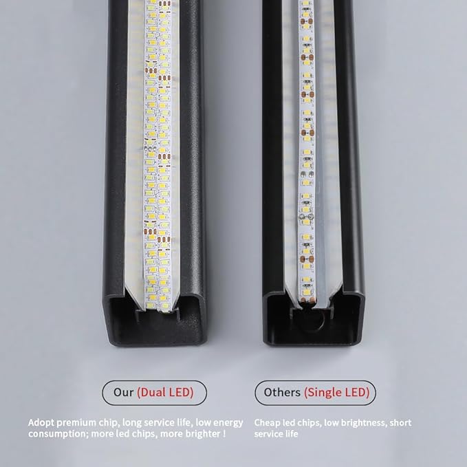 JAYMP Minimalist Linear Pendant Light Dimmable LED Modern Chandelier Dining Room Island Light Restaurant Cafe Bar Office Hanging Lamp Black 45"