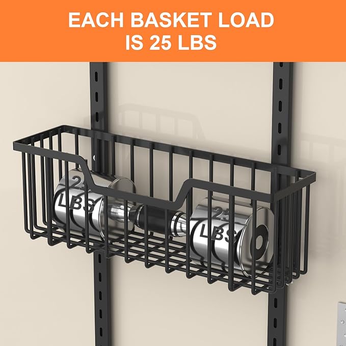 Over The Door Pantry Organizer, 8-Tier Pantry Door Organizer Shelves | 3 Sizes | Adjustable Basket | Metal Hanging Spice Rack for Kitchen, Pantry, Cabinet, Back of Door Seasoning Rack, Black
