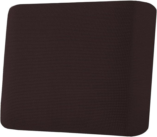 H.VERSAILTEX Super Stretch Individual Seat Cushion Covers Sofa Covers Couch Cushion Covers Slipcover Sets Thick Jacquard Textured Twill Fabric (1 Piece Chair Cushion Cover, Chocolate)
