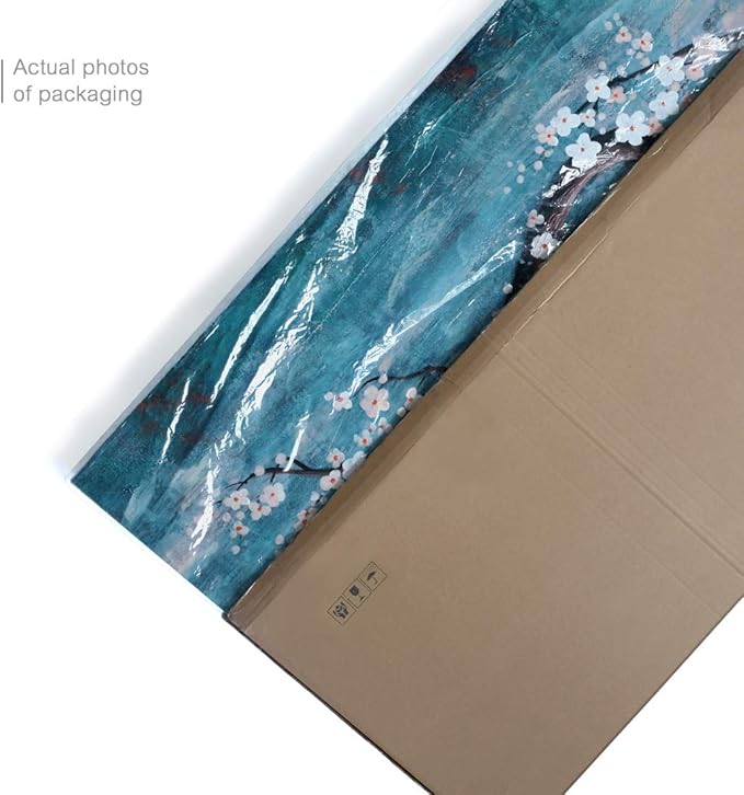 Huge Wall Art for Living Room 100% Hand-Painted Flower Oil Painting On Canvas Gallery Wrapped Floral Plum Blossom Artwork for Bedroom Office Decor One Panel 60x30inch Extra Large