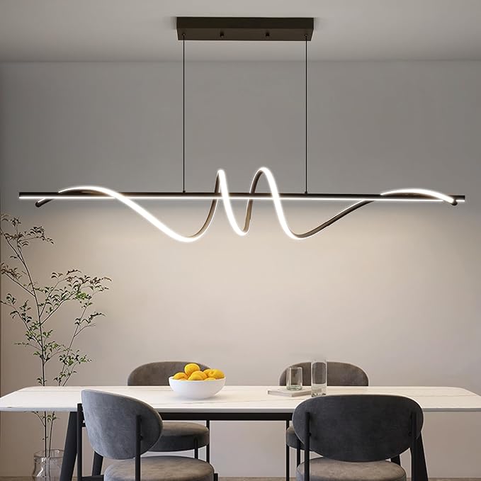 Modern Chandelier, Dimmable LED Pendant Light, Ring Chandelier for Living Room, Dining Room, Kitchen, Bedroom
