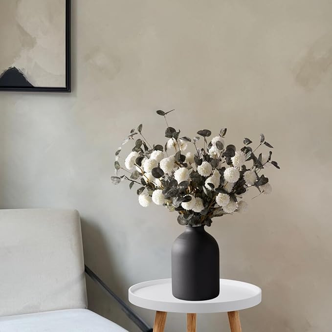 RyddeligHome 6 Branches Artificial Long Eucalpytus Stems for Tall Vase, Eucalyptus Centerpieces for Tables, 23" Dusty Green Faux Stems for Vase, Realistic Greenery Branches Fillers for Home Décor