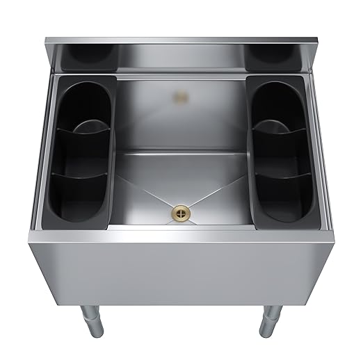 AmGood 18.5 in. x 24 in. Underbar Ice Bin with Sliding Lid | NSF | Stainless Steel Ice Chest with Sliding Lid
