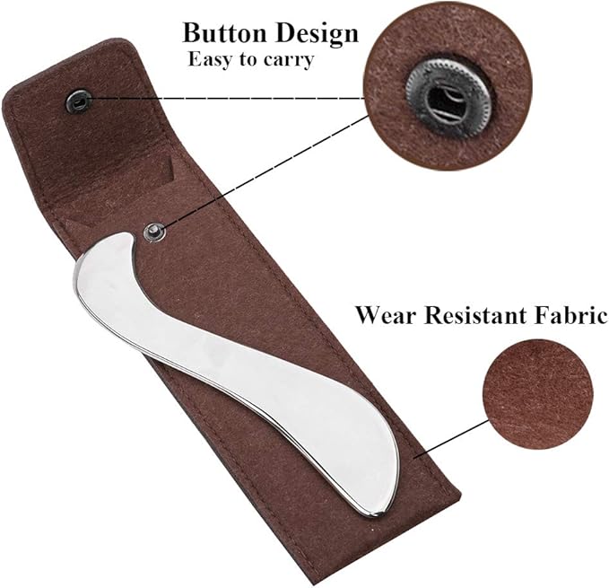 FeelFree Sport Stainless Steel Guasha Scraping Massage Tool-Muscle Scraper Tool for Soft Tissue, Physical Therapy for Back, Legs, Arms, Neck, Shoulder (A)