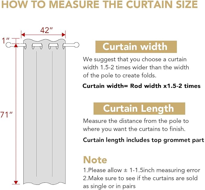 H.VERSAILTEX Blackout Curtains for Bedroom Thermal Insulated Room Darkening Living Room Curtains 72 Inch Long Grommet Privacy Protection Window Curtain Panels/Drapes for Nursery,2 Panels,Orange