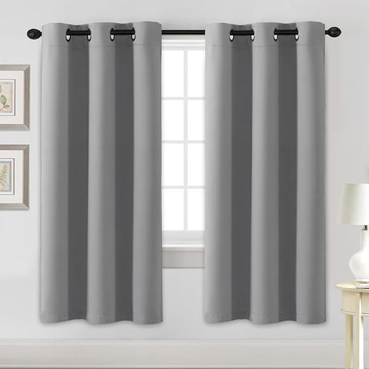 H.VERSAILTEX Blackout Curtains for Bedroom Thermal Insulated Room Darkening Living Room Curtains 72 Inch Long Grommet Privacy Protection Window Curtain Panels/Drapes for Nursery, 2 Panels, Dove Grey