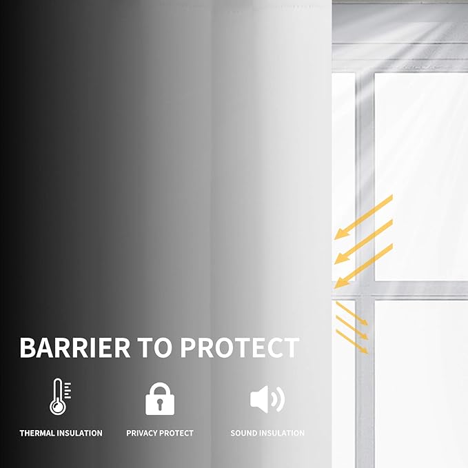 Easy-Going Curtains for Bedroom, Solid Thermal Insulated Grommet and Noise Reduction Window Drapes, Room Darkening Curtains for Living Room, 2 Panels (52x84 in,White)